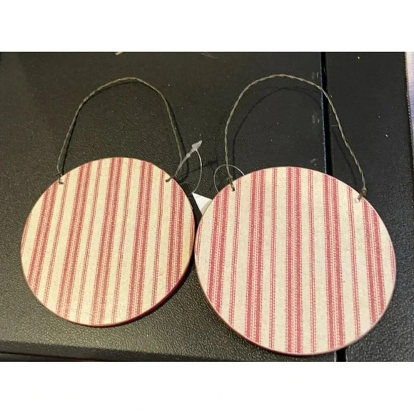 Fox Christmas Ornaments With Red Scarf Evergreen Background 4 x 4 Set Of 2 Farm - Picture 2 of 4